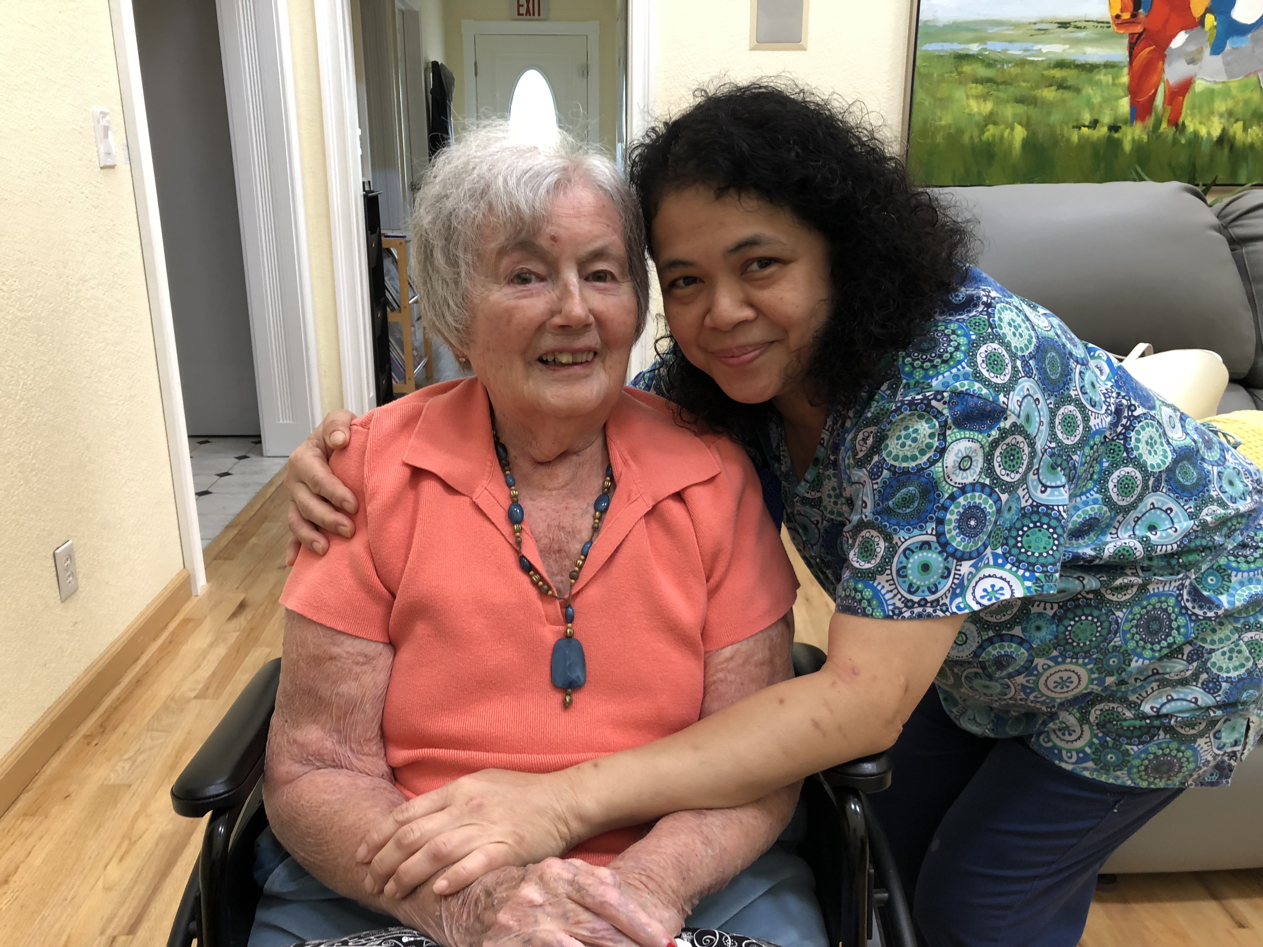 A warm moment between client and caregiver